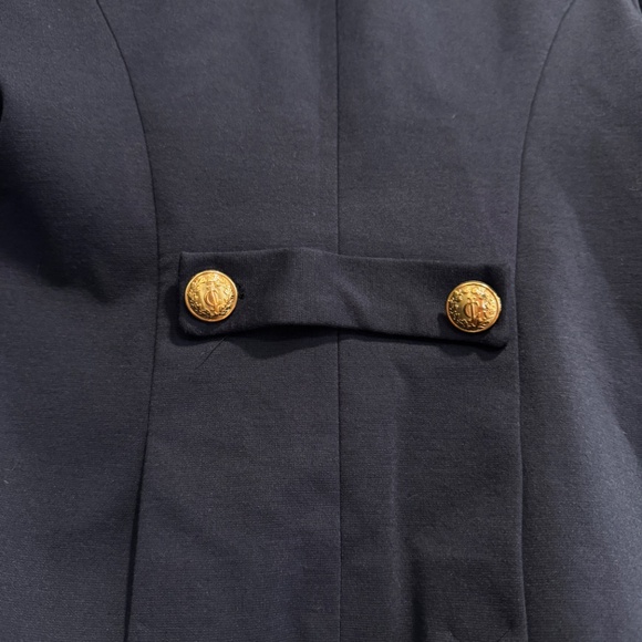 Juicy Couture Navy Blazer with Polka Dot Trim & Gold Buttons – Size 14 - Picture 7 of 7